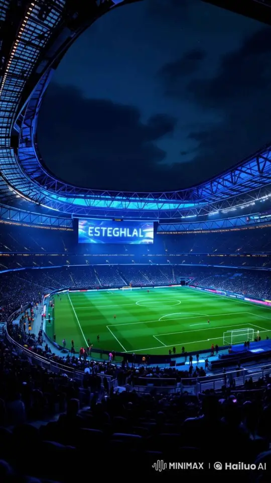 Night Stadium Atmosphere with Energetic Fans and Players – AI Generated Video | Hailuo AI