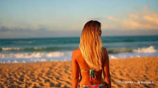 Summer Serenity: Golden Sands and Gentle Waves – AI Generated Video | Hailuo AI