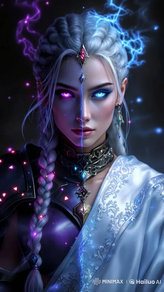 Duality-Themed Live2D Video of a Braided, Bunned Woman – AI Generated Video | Hailuo AI