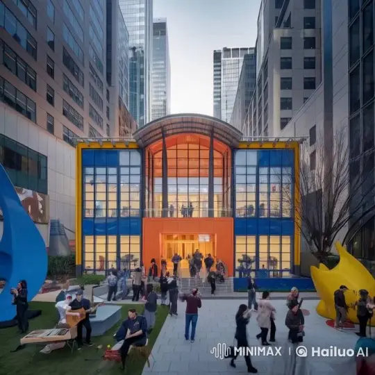 Grand Opening Celebration at Vibrant Arts Center – AI Generated Video | Hailuo AI