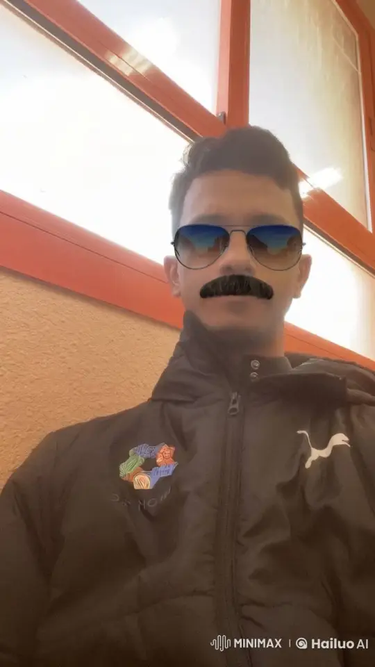 Man Smoking with Reflective Sunglasses in Cozy Indoor Setting – AI Generated Video | Hailuo AI