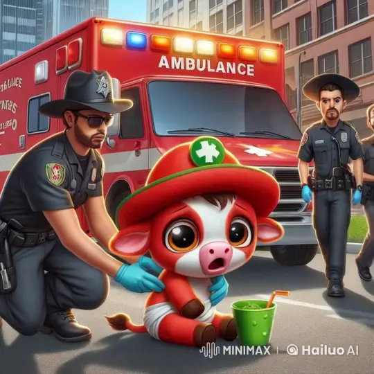 Injured Baby Cow Rescued by Compassionate First Responders – AI Generated Video | Hailuo AI