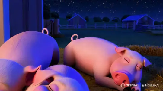 Lalafun's Tranquil Nighttime Farm Animation – AI Generated Video | Hailuo AI