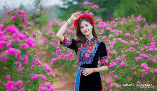 Young Woman in Garden, Touching Hat, Smiling – AI Generated Video | Hailuo AI