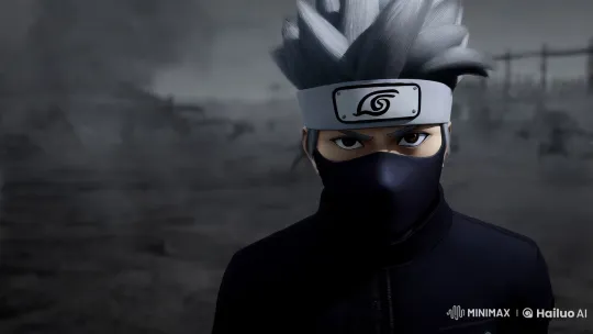 Kakashi's Dark Determination in 'Naruto' Scene – AI Generated Video | Hailuo AI