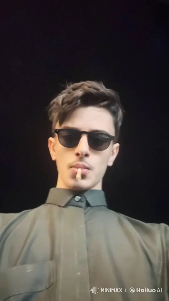 Mysterious Man Smoking in the Dark – AI Generated Video | Hailuo AI