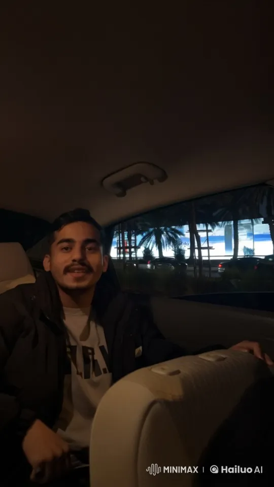 Man Smoking in Car at Night Reflects Quietly – AI Generated Video | Hailuo AI