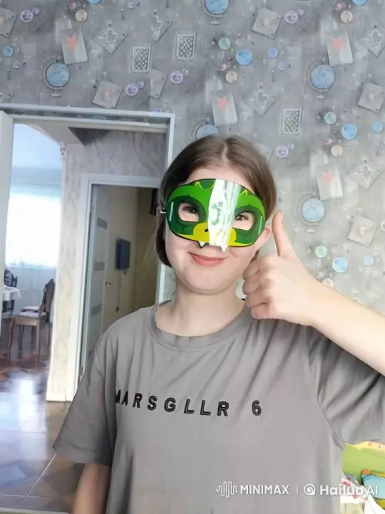 Young Person in 'MARSGLLR 6' Shirt Gives Thumbs-Up – AI Generated Video | Hailuo AI