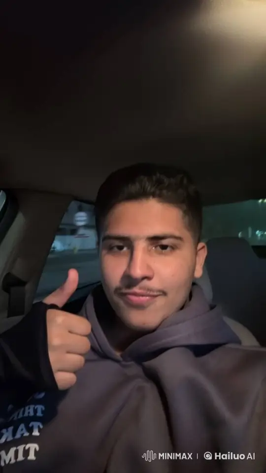 Young Person Smoking in Dimly Lit Car – AI Generated Video | Hailuo AI