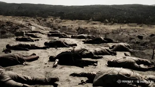 Desolate Landscape: A Grim Testimony to Terrorism's Toll – AI Generated Video | Hailuo AI