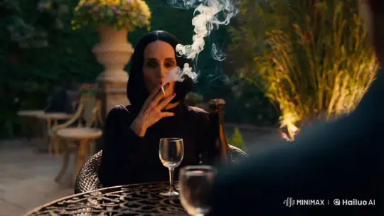 Elegant Woman in Intimate Evening Garden Scene – AI Generated Video | Hailuo AI