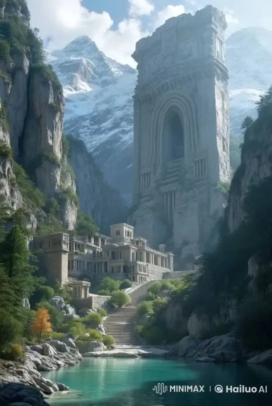 Hidden Civilization Within a Majestic Mountain Valley – AI Generated Video | Hailuo AI