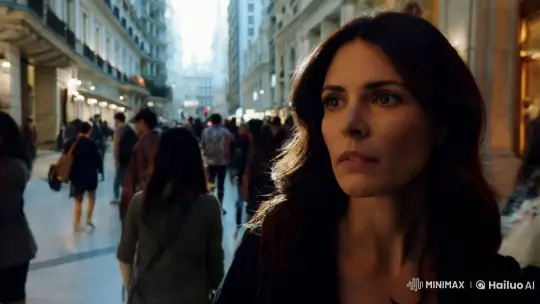 Mysterious Woman Searches Amidst Bustling Buenos Aires – AI Generated Video | Hailuo AI