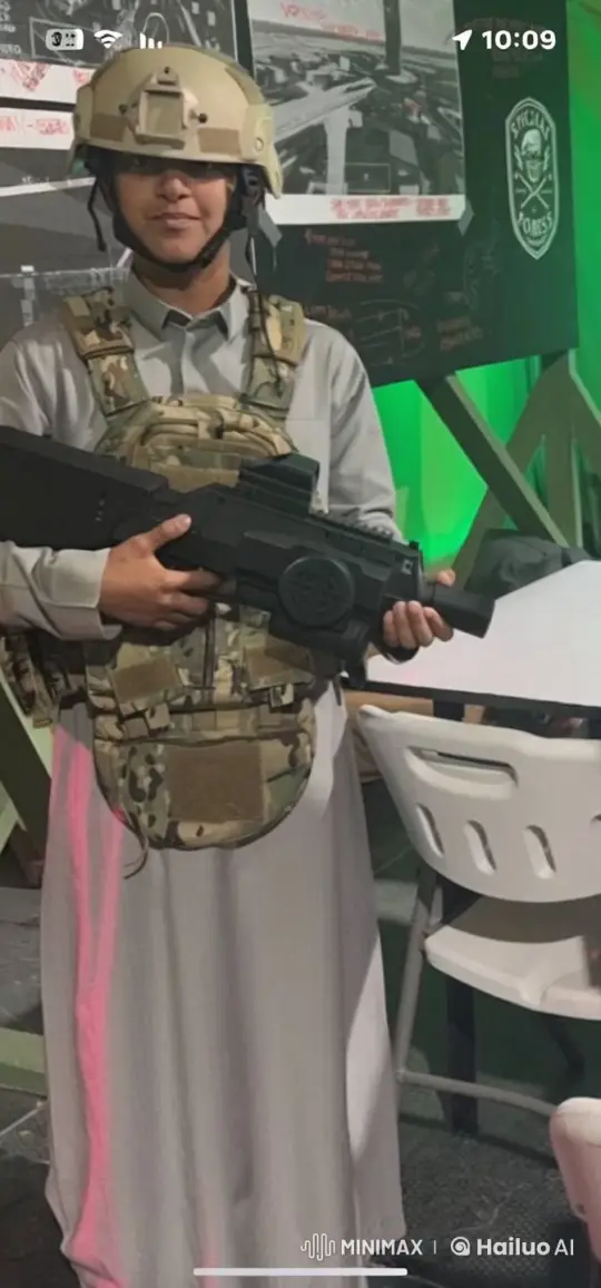 Military Man with Futuristic Weapon Amidst Tactical Setting – AI Generated Video | Hailuo AI