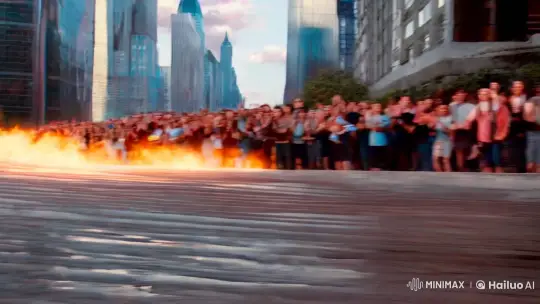 High-Octane Motorcycle Chase Through Futuristic Cityscape – AI Generated Video | Hailuo AI