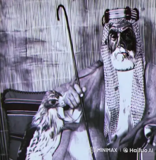Elderly Man with Falcon and Cigarette in Traditional Attire – AI Generated Video | Hailuo AI