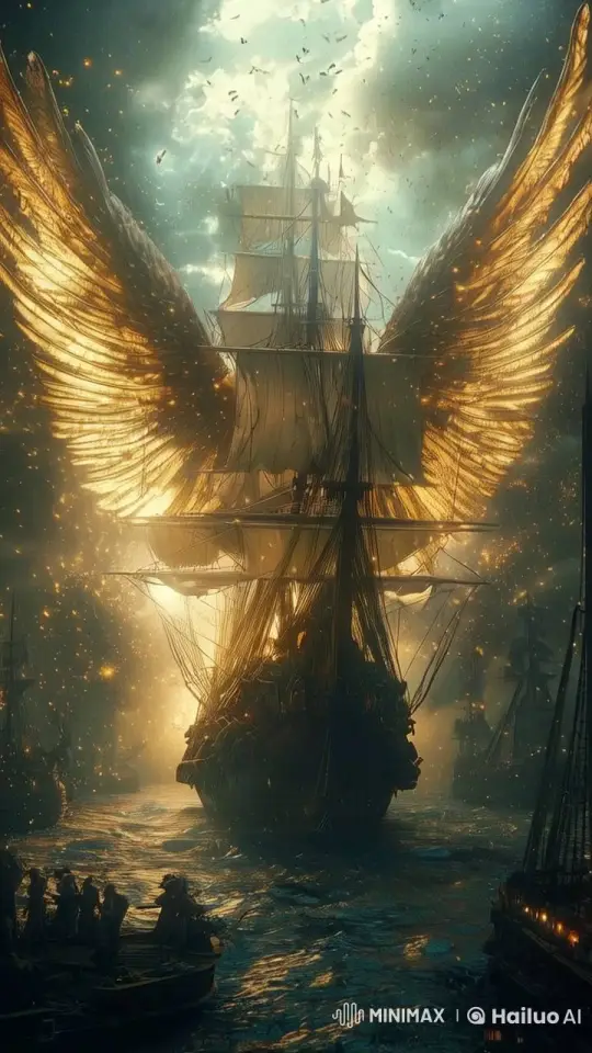 Majestic Ship Sails on Moonlit Sea with Dreamlike Animation – AI Generated Video | Hailuo AI