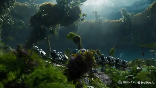 Starship Troopers on Alien Planet: Aesthetic and Tactical Exploration – AI Generated Video | Hailuo AI