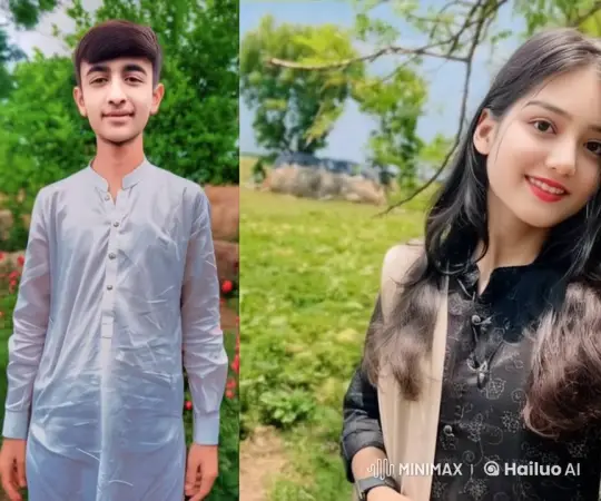 Romantic Couple Shares Tender Kiss in Green Setting – AI Generated Video | Hailuo AI