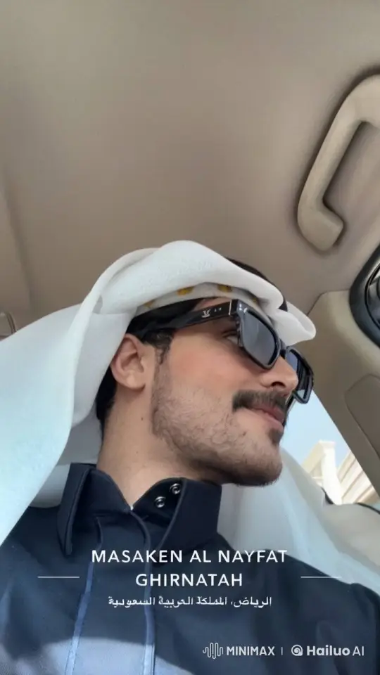 Saudi Man in Car Observes Riyadh Scene – AI Generated Video | Hailuo AI