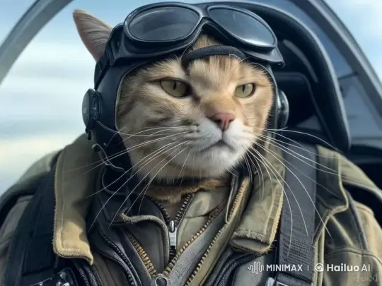 Cat Pilot Prepares for Flight in Live2D Animation – AI Generated Video | Hailuo AI
