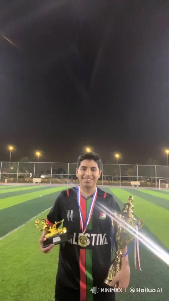 Young Soccer Player Showcases Trophies and Smokes on Field – AI Generated Video | Hailuo AI