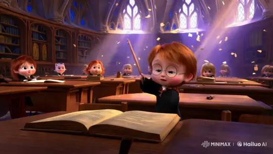 Baby Harry & Ron's Magical Classroom Moment – AI Generated Video | Hailuo AI