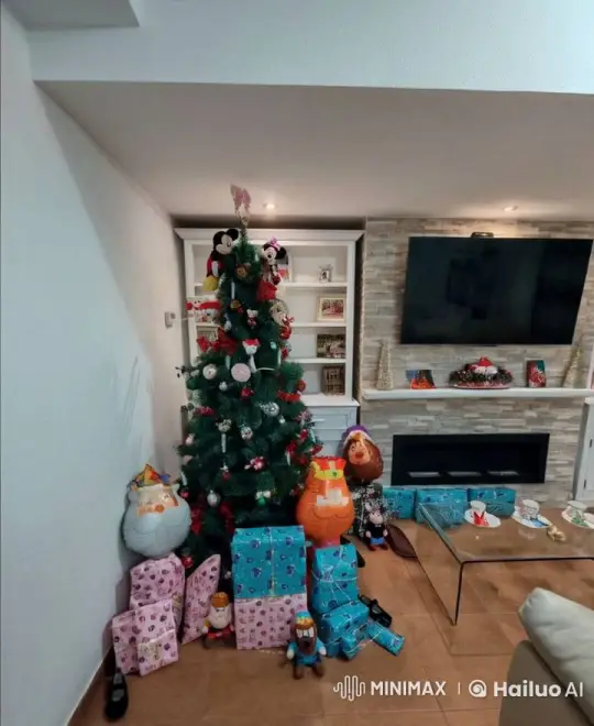 Christmas Living Room with Curious Camel – AI Generated Video | Hailuo AI