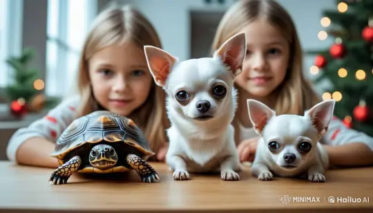 Festive Puppies and Turtle in Live2D Animation – AI Generated Video | Hailuo AI