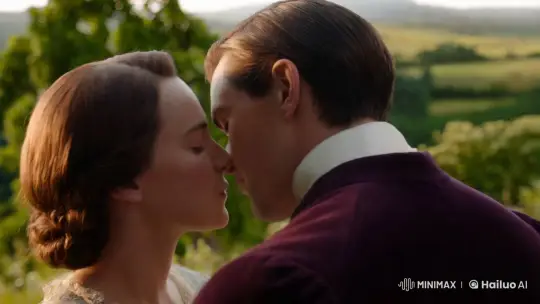 Aesthetic Film Scene: Intimate Kiss Amidst Serene Landscape – AI Generated Video | Hailuo AI