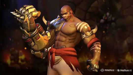 Armored Warrior in Fiery Chaos with Cigar – AI Generated Video | Hailuo AI