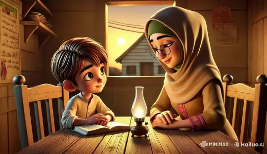 Noor and His Mother's Intimate Teachings – AI Generated Video | Hailuo AI