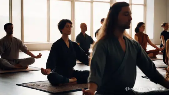 Contemplative Harmony: Minimalist Meditation Scene – AI Generated Video | Hailuo AI