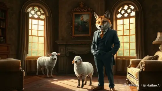 Fox-Headed Character Transforms in Luxurious Settings – AI Generated Video | Hailuo AI