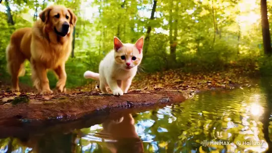 Momo the Curious Cat in a Magical Forest Scene – AI Generated Video | Hailuo AI