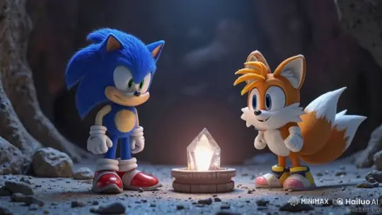 Animated Characters Explore Mysterious Cave with Glowing Crystal – AI Generated Video | Hailuo AI