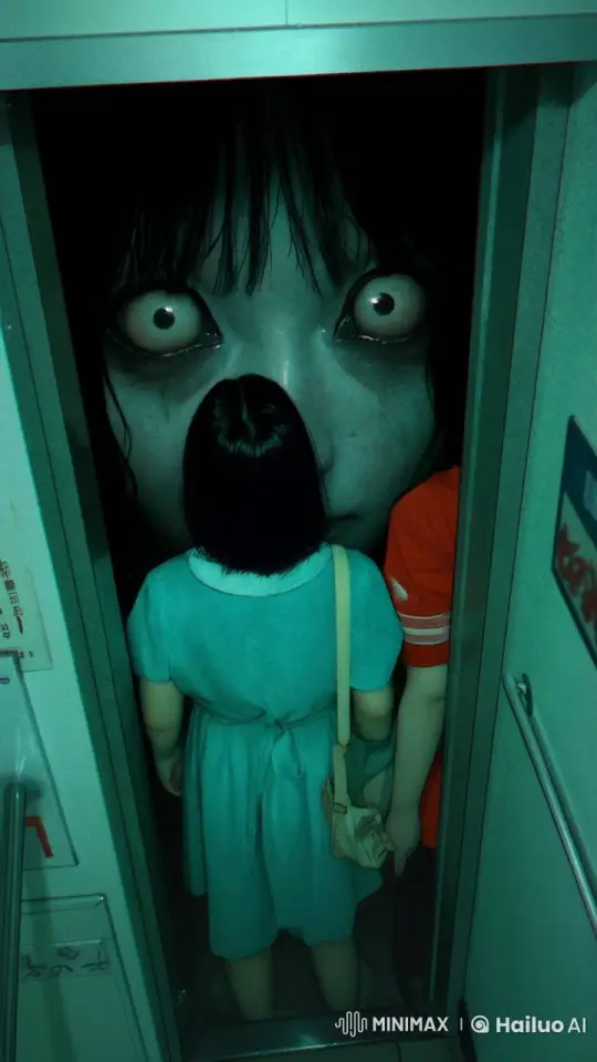 Creepy Wide-Eyed Figure Peers Through a Door – AI Generated Video | Hailuo AI