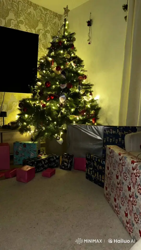 Christmas Magic: Wise Men's Shadows Dance by the Tree – AI Generated Video | Hailuo AI
