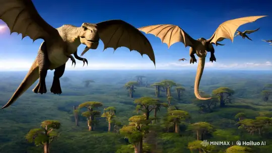 Prehistoric Splendor: Dragons and Dinosaurs in Majestic Landscapes – AI Generated Video | Hailuo AI