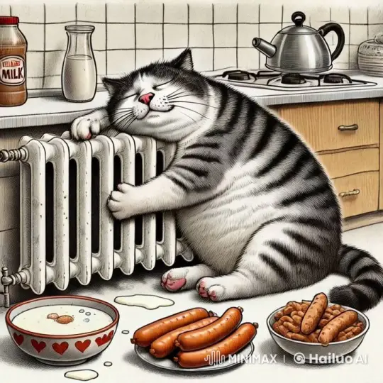Cozy Cat Enjoying Warmth by Radiator – AI Generated Video | Hailuo AI