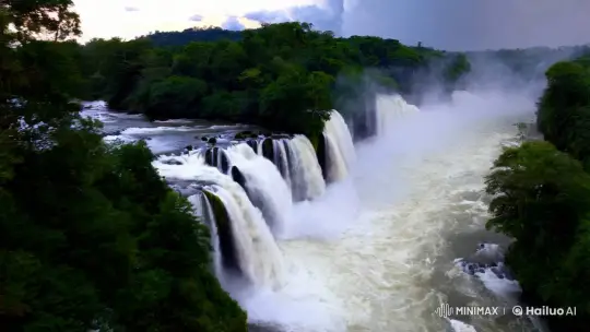 River, Fire, and Nature's Symphony – AI Generated Video | Hailuo AI