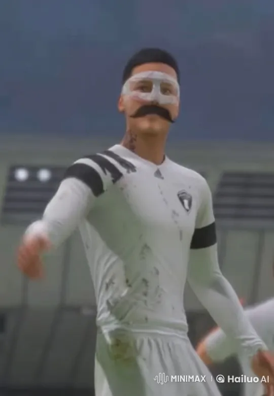 Soccer Player Smokes on Field, Showcasing Rebellious Calm – AI Generated Video | Hailuo AI