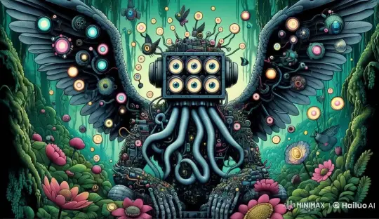 Surreal Mech Creature in Enchanted Forest Live2D Animation – AI Generated Video | Hailuo AI