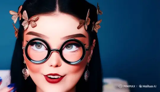 Young Woman with Whimsical Hair and Contemptuous Smile – AI Generated Video | Hailuo AI