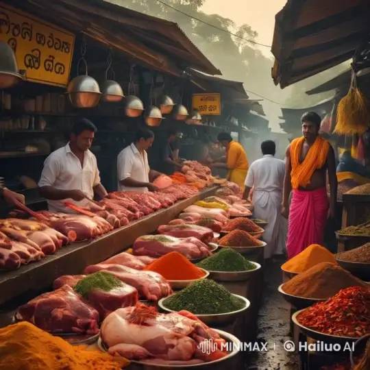 Bullock Rushes Through Bustling Market – AI Generated Video | Hailuo AI