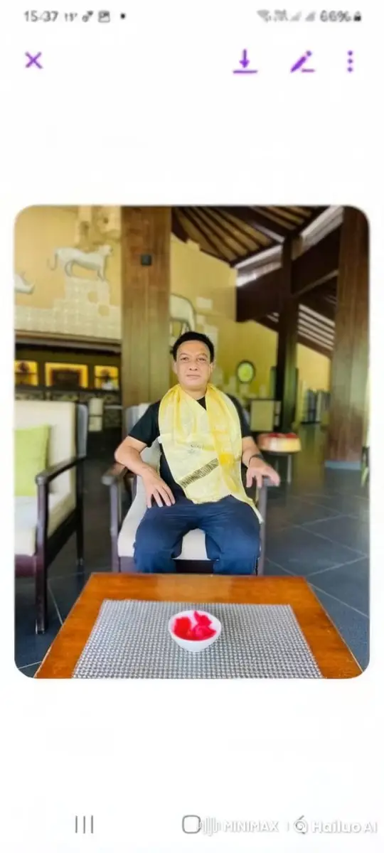 Relaxed Man in Comfortable Space with Red Petals – AI Generated Video | Hailuo AI