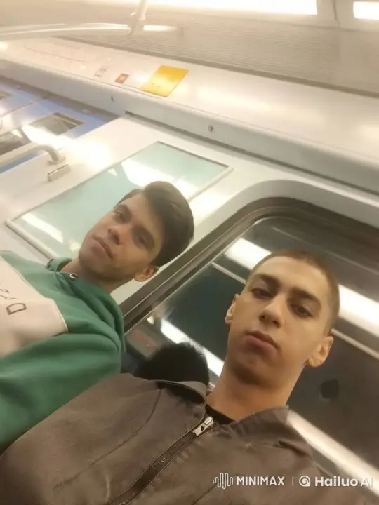 Intimate Kiss Between Two Men on a Train – AI Generated Video | Hailuo AI