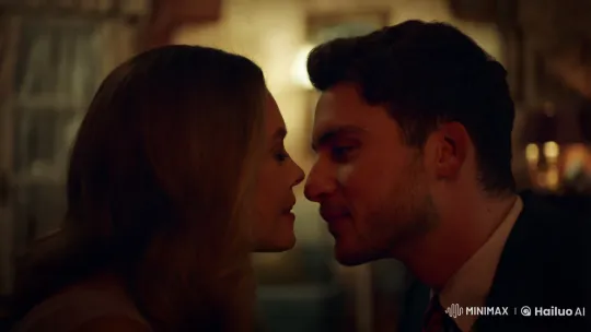 Intimate Couple's Kiss Captured in Nostalgic Lighting – AI Generated Video | Hailuo AI