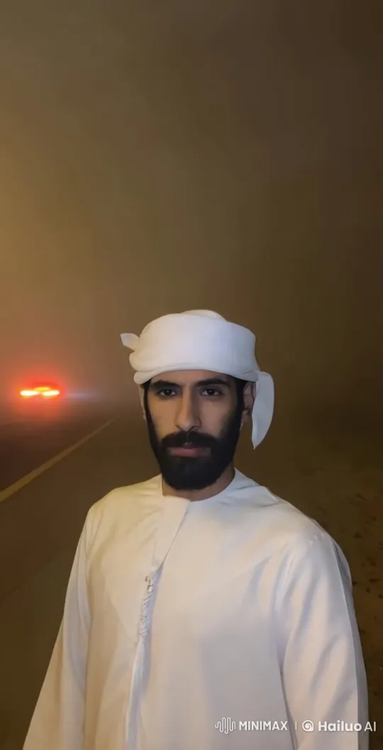 Contemplative Man Smokes by Foggy Road with Red Light – AI Generated Video | Hailuo AI