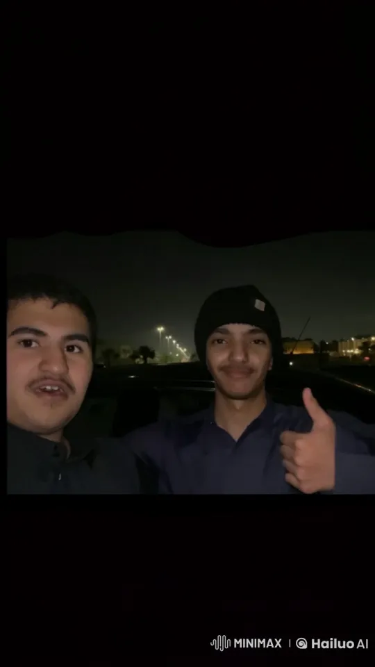 Two Young Men Enjoying Night Outdoors – AI Generated Video | Hailuo AI